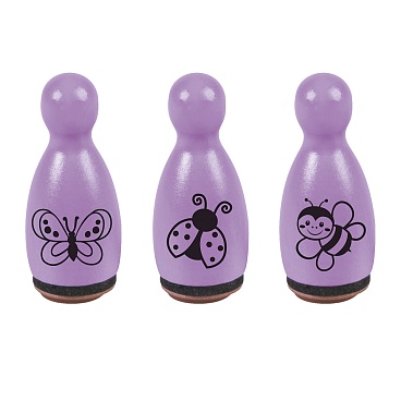 Набор штампов Brunnen Heyda Kегли, (пчелка, божья коровка и бабочка) Фиолетовый - 7